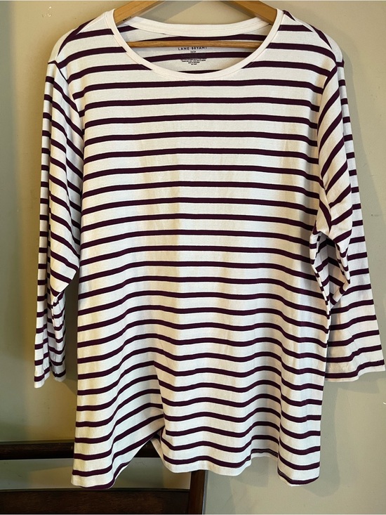 Lane Bryant Tops - Lane Bryant Soft Striped 3/4 Sleeve Knit Tee Plus Size 22/24